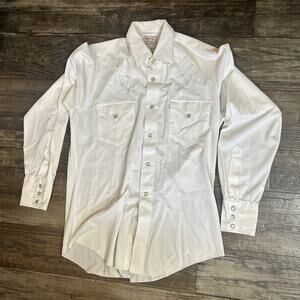 Vintage H Bar C California Ranchwear Shirt Mens Pearl Snap Western 70s USA